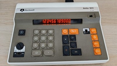 Rockwell Anita 1211 - Made in England - Vintage Taschenrechner Calculator working