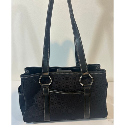 Vintage Villager Liz Claiborne fabric leather purse shoulder bag 90s 00s EUC