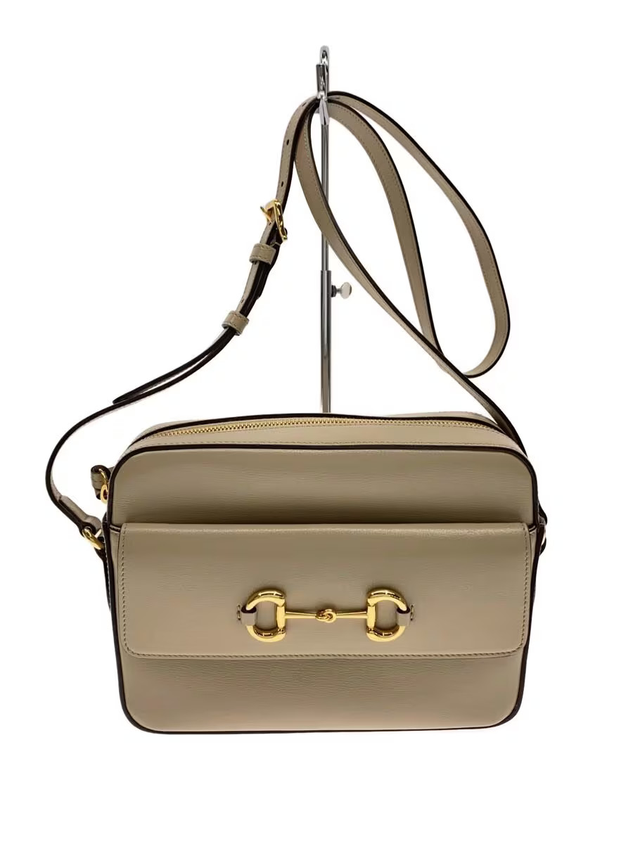 GUCCI Shoulder Bag Horsebit 1955 Leather BEG