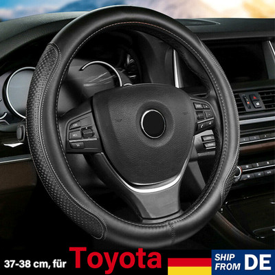 Für Toyota Leder Lenkradbezug, EIN 38cm Ultra-Dünnes Anti-Rutsch Lenkradhüllen
