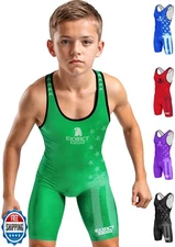Exxact Sports Patriot Youth Wrestling Singlet For Boys, Premium Powerlifting 