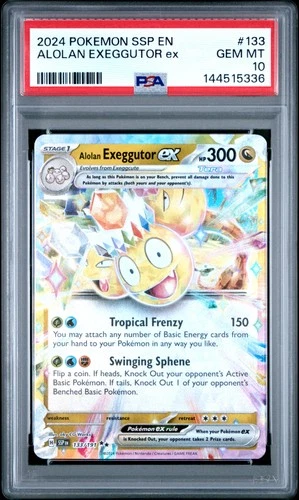 2024 POKEMON SSP EN-SURGING SPARKS #133 ALOLAN EXEGGUTOR EX PSA 10