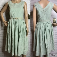 Michael Kors Italy collection striped seersucker sleeveless belted dress 4
