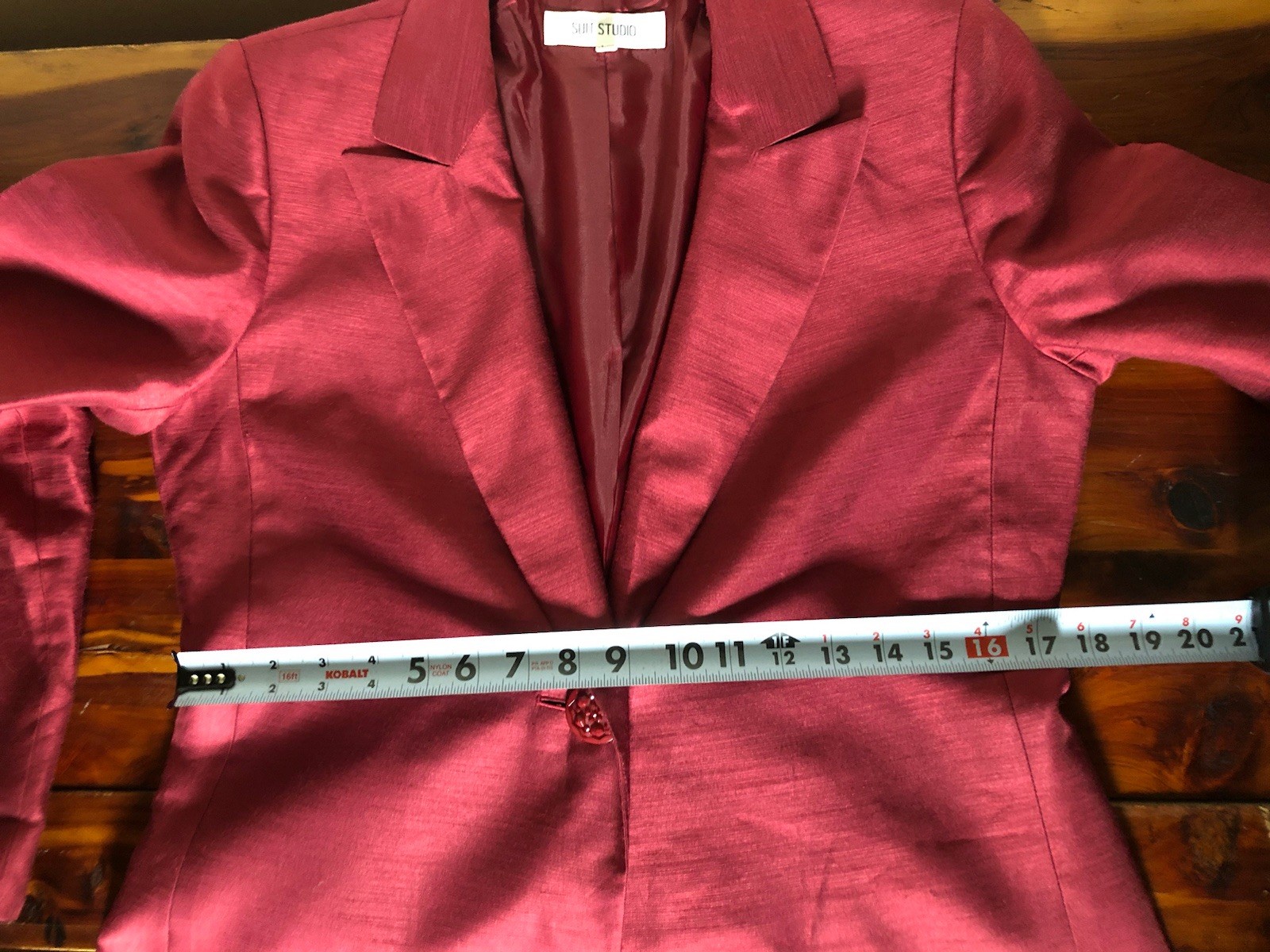 Suit Studio Gorgeous Long Career Suit Jacket Duster Length Blazer Red Size 8 (M)