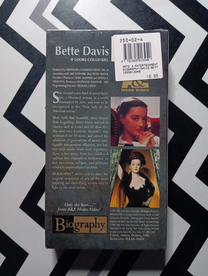 Brand New Sealed A&E Biography: Bette Davis If Looks Could Kill (VHS, 1995)  - Imagem 2 de 4