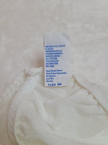 New VTG Valentino Shimmer Nylon Lace Classic Bikini Panty Size Sm White - Picture 6 of 6