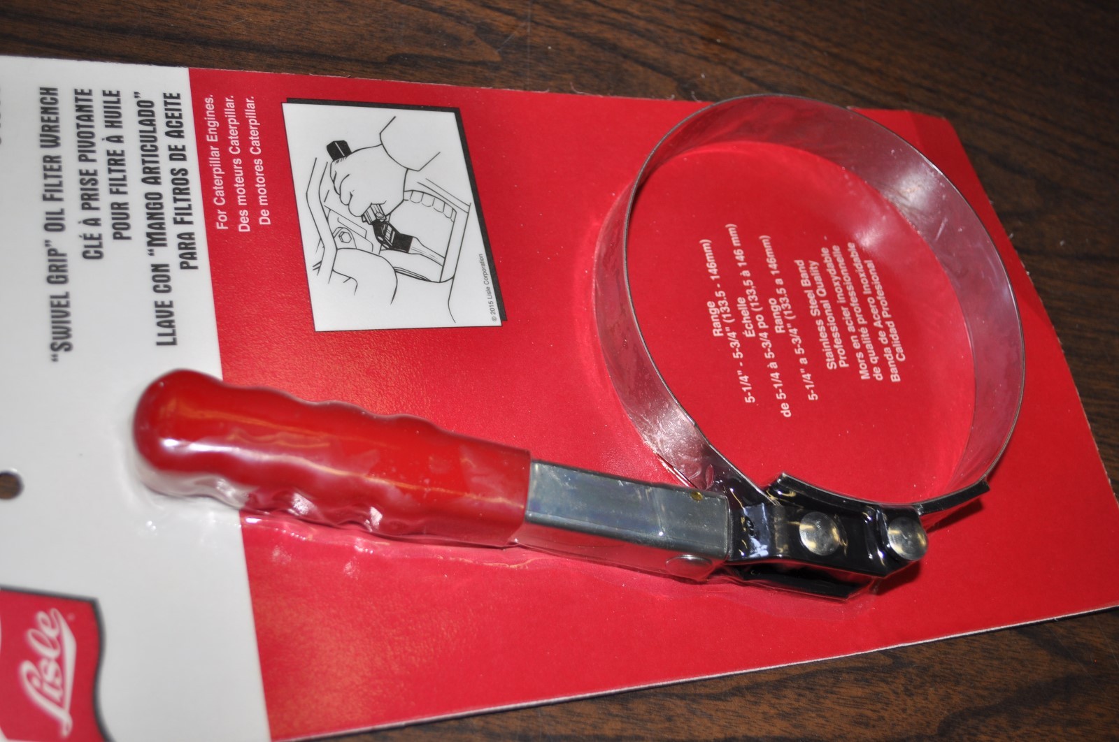 Lisle 54300 Swivel Grip Oil Filter Wrench for Caterpillar Engines5 1/4