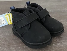 Cat & Jack Black Magnus Shoes Sherpa Lined Ankle Toddler Boots Size 5