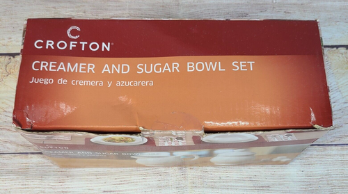 Crofton Porcelain Creamer And Sugar Bowl Set with Lid White New Old Stock - Picture 5 of 5
