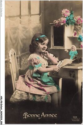 ANLP8-0538-CHILD - Happy New Year - Little Girl Reading - fl