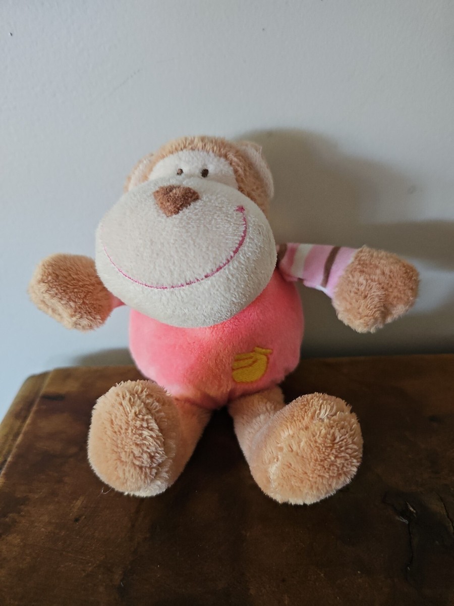 TOMMEE TIPPEE Brown Pink TEDDY BEAR MONKEY Rattle 15cm Approx