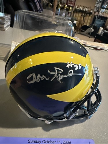 Don Lund, Autographed Michigan Mini Football Helmet. No COA - Picture 7 of 12