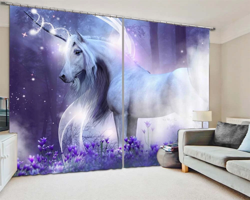 Purple White Nice Horse 3D Curtain Blockout Photo Printing Curtains Drape Fabric
Opens in a new wind
