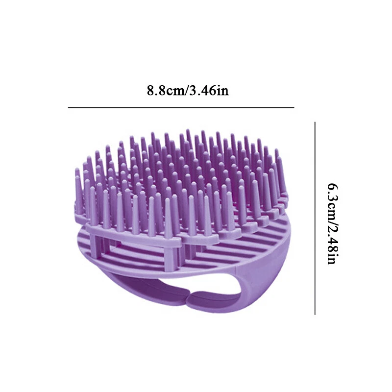 Champú de silicona 3 piezas cuero cabelludo ducha lavado corporal masajeador cabello cepillo peine Foto 2 de 4