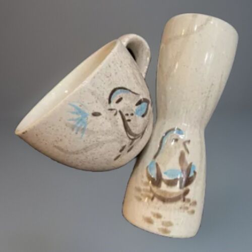Lot Red Wing, Rumrill~Pottery Bob White Quail Salt & Pepper Shaker & Coffee Cup - Picture 2 of 7