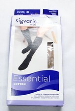 Sigvaris Men's Essential Cotton Knee-High Compression Socks ZG3 Beige Large NWT