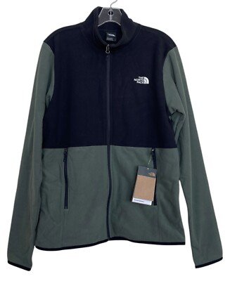The North Face Fleece Jacket Mens Size Small S Glacier Green Black 