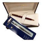 Waterman Ballpoint Pen  Red Lacquer, gold trim in wooden presentation box 109