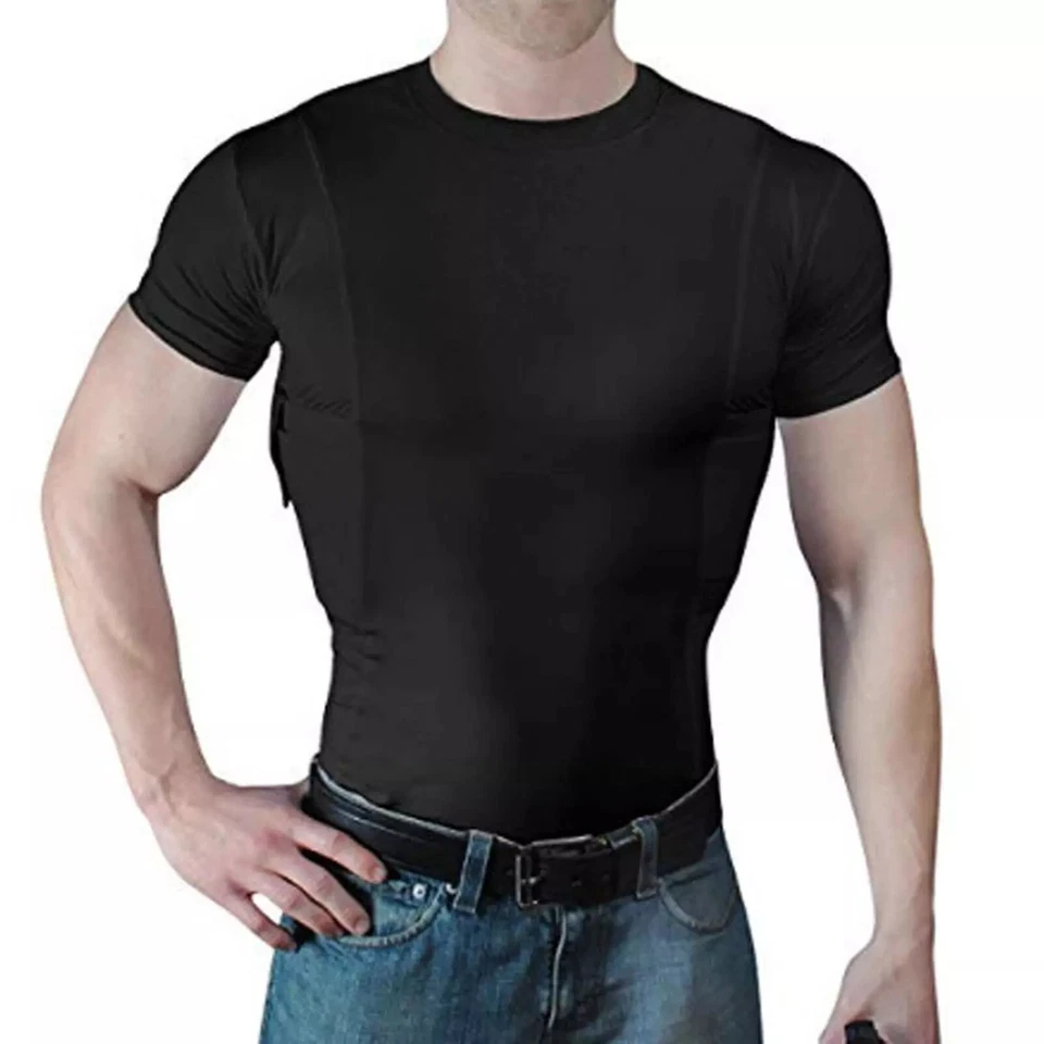 Concealment Clothes Men’S Crew Neck Undercover- Concealed Holster Carry Tops - Image 4 of 4