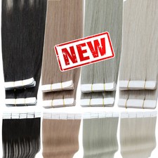 60PCS Tape-In Russian Remy Thick Human Hair Extensions Skin Weft Balayage 150G S