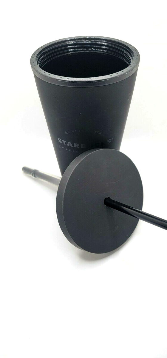 Starbucks Matte Black Cold Cup Tumbler Acrylic 16 oz Tumbler Seattle WA New  | eBay