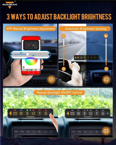 AUXBEAM AS-600 RGB Switch Panel bluetooth Remote Control For Can AM Maverick X3 - Picture 12 of 12