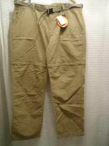 NWT - LL BEAN Dark Khaki Sunsmart UPF 50+ NoFly Zone Zip-Leg Pants - XXL Tall