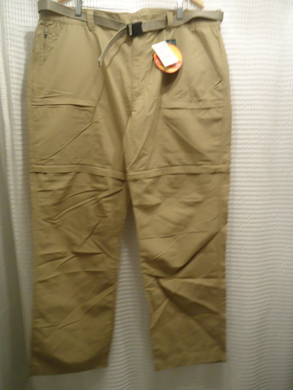 NWT - LL BEAN Dark Khaki Sunsmart UPF 50+ NoFly Zone Zip-Leg Pants - XXL Tall