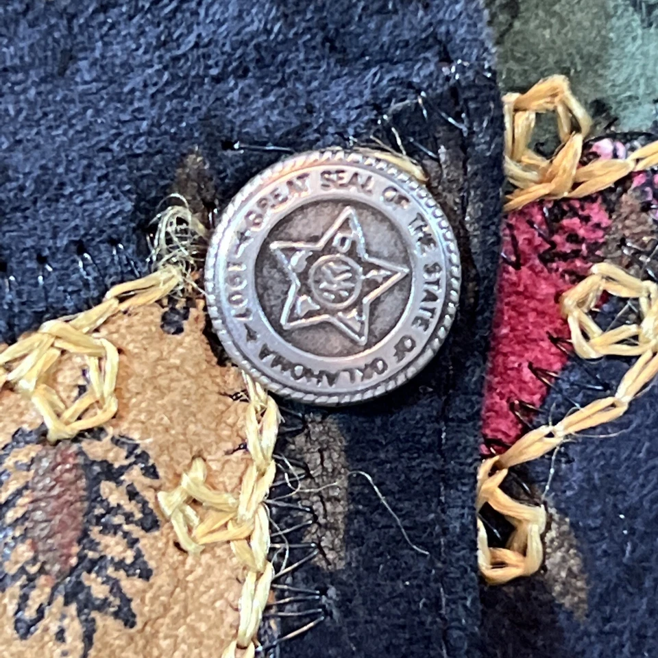 Chaleco Cheyenne Otoño Mujer Talla L Cuero Retazos Vintage Bordado Gamuza Foto 2 de 4