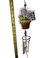 Beautiful Hydrangea Windchime Fused Glass Demdaco