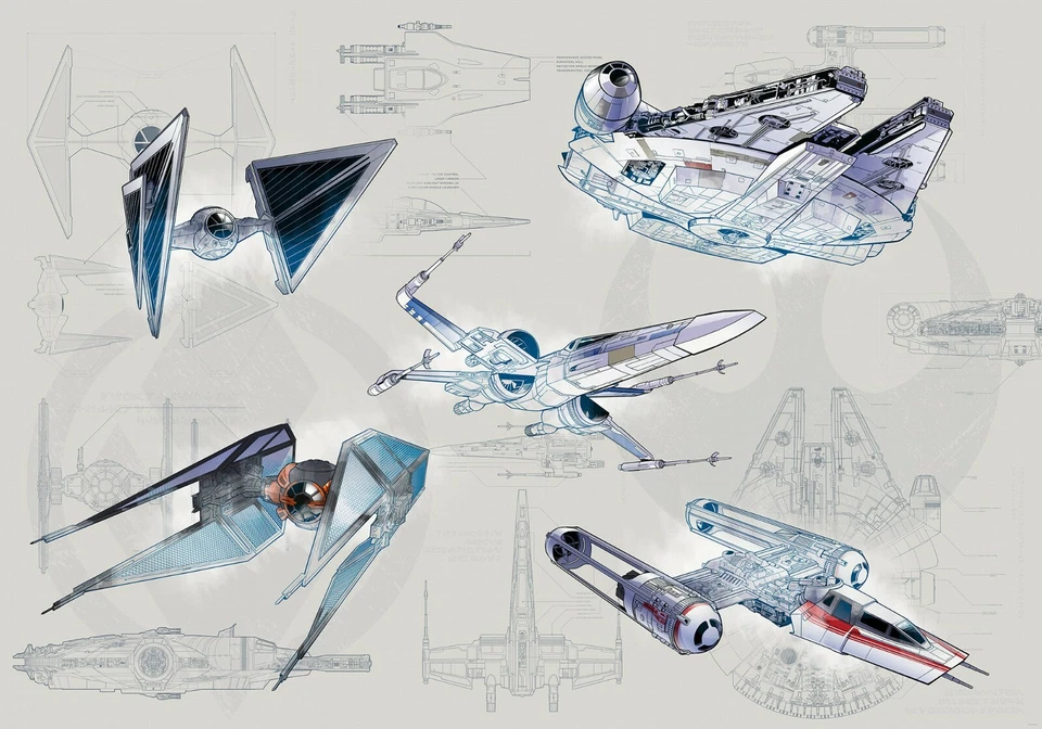 Fotomural Estándar Star Wars 400x280cm Niños Dormitorio Papel Pintado Plano Tamaño Gigante Foto 2 de 4