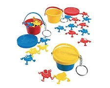 Basic Fun Mini Game Jumping Frogs Keychain Toy Key Ring Vintage Children's Kids