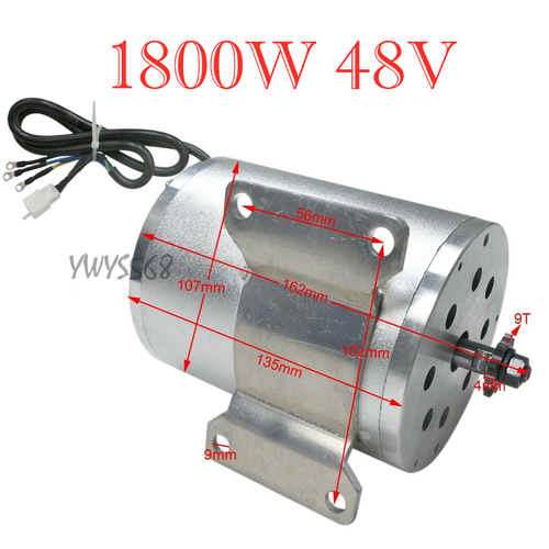 Motor Shaft Size Motore Elettrico RC 48V 1000W 3000 RPM MY1020 Controller - HMParts, Per Veicoli Elettrici Modellismo Motore