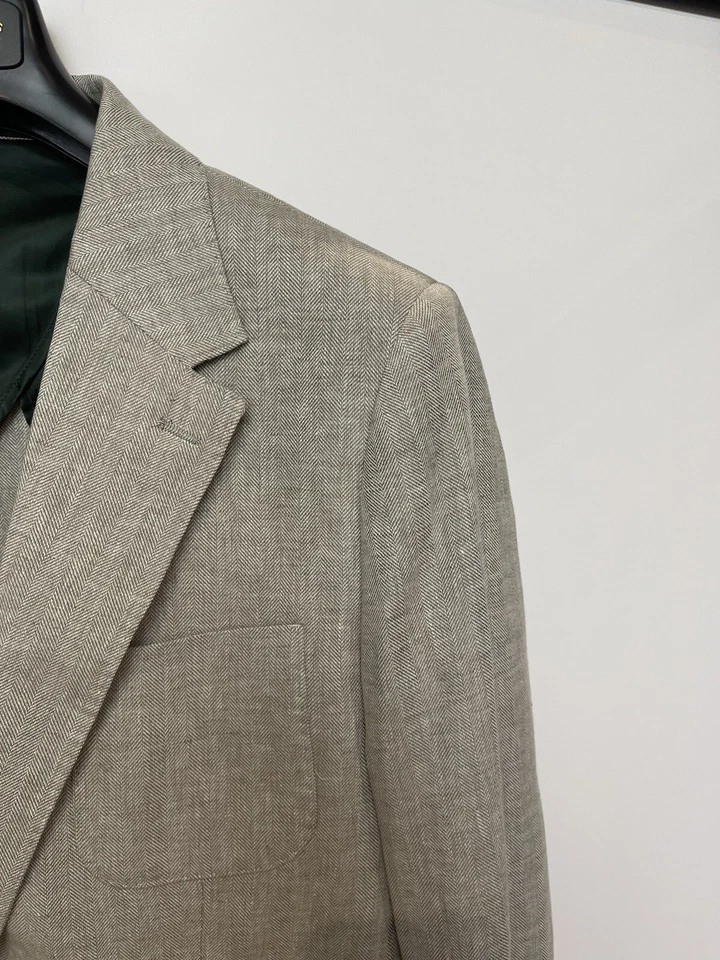 Moncrief London Grey Herringbone Blazer Size 42 Brand New Rrp £550 - Image 4 of 4