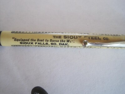 #ad 1940 Advertising Mechanical Pencil The Sioux Steel Co. Sioux Falls SD Vintage $9.97