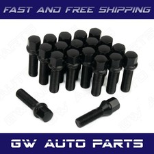 20 Pcs Black M14x1.5 Conical Seat Lug Bolts 45mm1.77 Shank Fit Audi