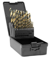 WEN DB292G 29-Piece Fully Ground Black Gold HSS Jobber Drill Bit Set with Case