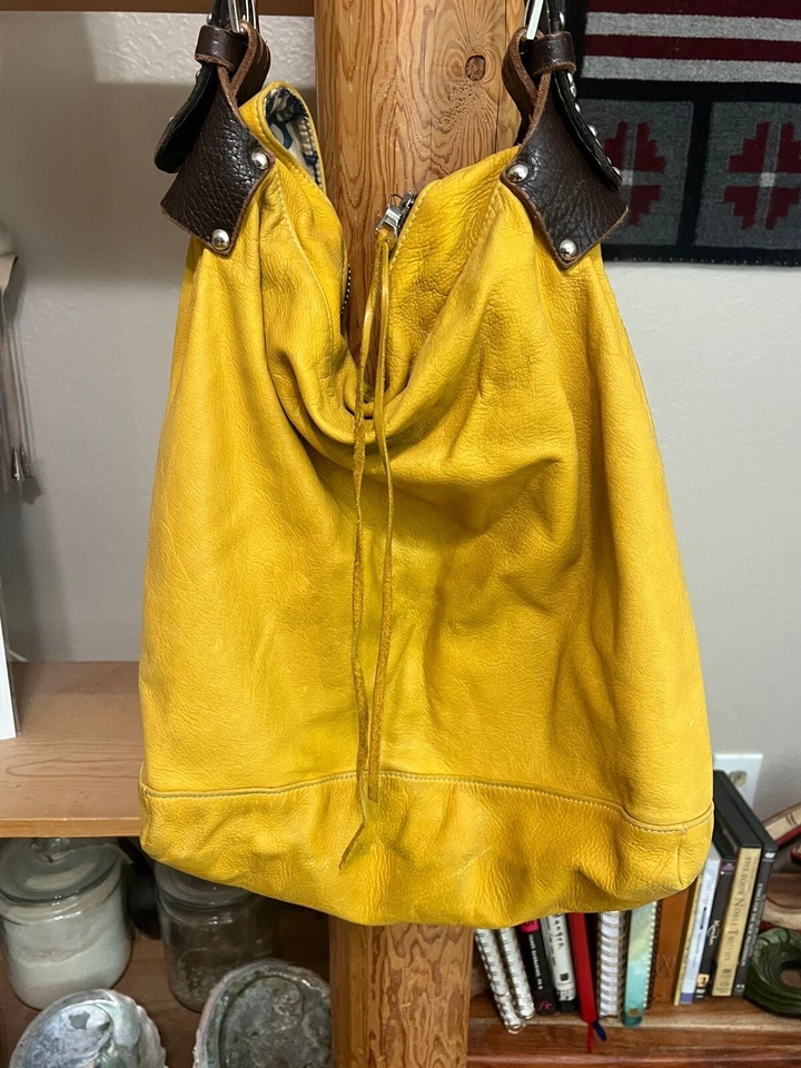 Tylie Malibu Tan Leather Bag Hobo Purse Studded Crystal Pierced Strap - Image 2 of 4