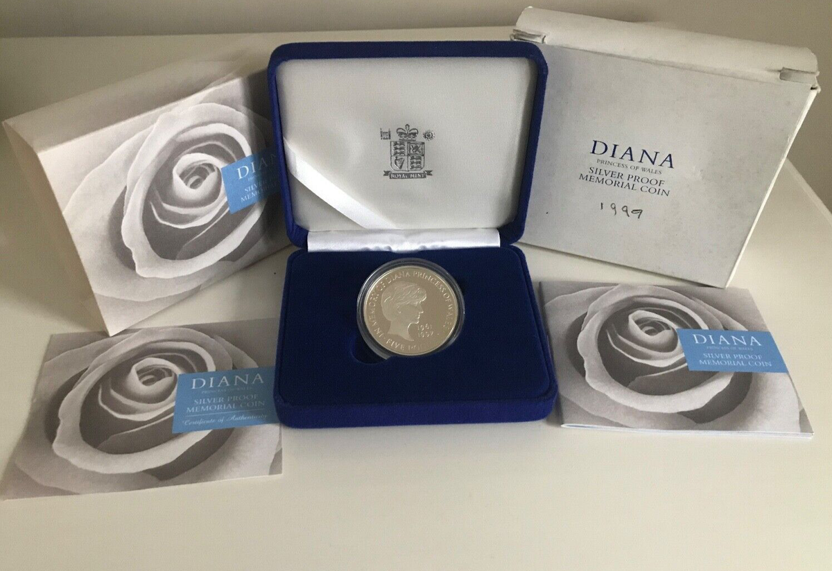Simply Coins~ 1999 SILVER PROOF LADY DIANA 5 FIVE POUND COIN | eBay