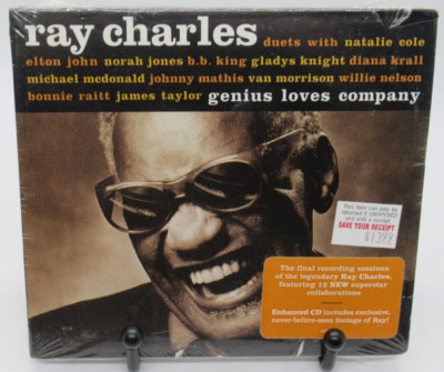 RAY CHARLES: GENIUS LOVES COMPANY MUSIC CD, 12 GREAT TRACKS, CONCORD RECORDS