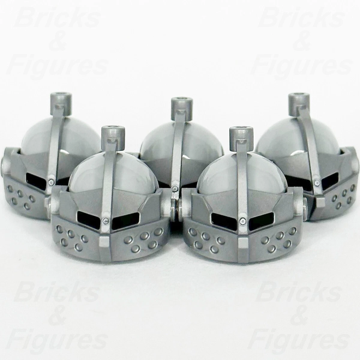 LEGO Castle Knight Bascinet Helmet Minifigure Part Silver Visor 2594 2446 x 5