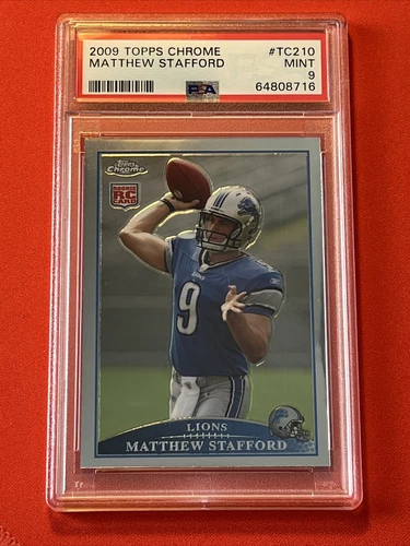 2009 Topps Chrome TC210 Matthew Stafford RC 💎 PSA 9 MINT 💎 SB Champ 🔥 Low Pop