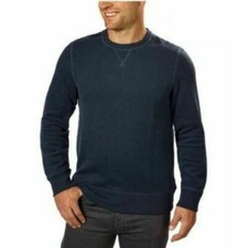 NWT GH BASS MEN'S PULLOVER CREWNECK SWEATSHIRT NAVY HEATHER SZ M B851