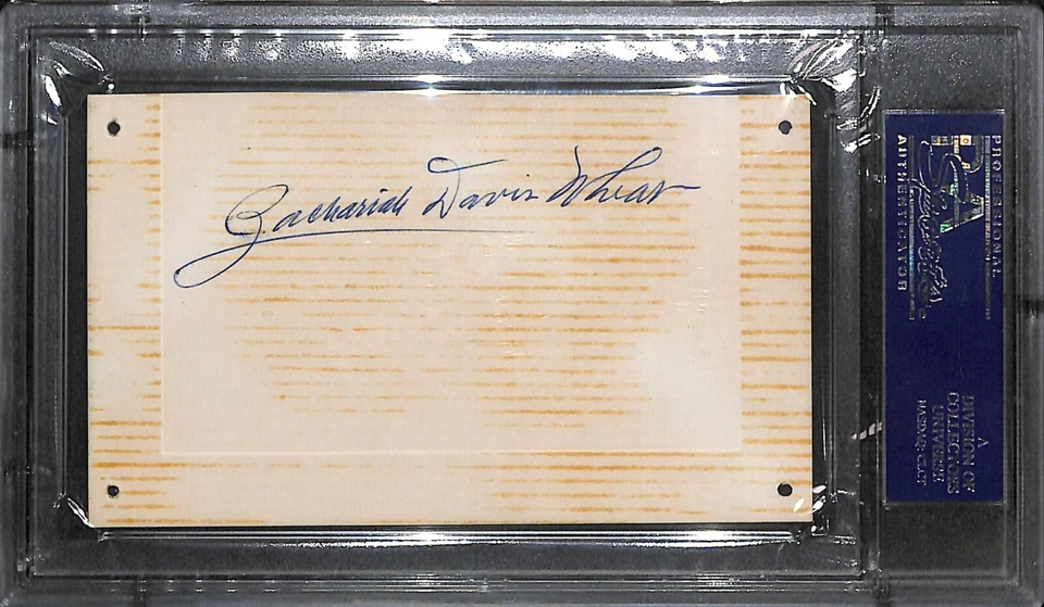 Zack Wheat 2x Signed Full Name 3x5 Index Card PSA/DNA COA Baseball HOF Autograph - Image 2 of 4