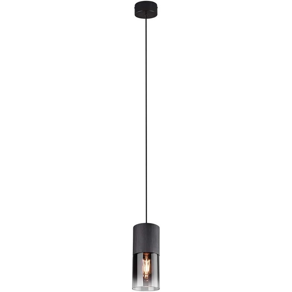Suspension design moderne d'exception en verre fumé et finitions chromées