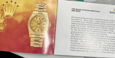 Authentic Rolex President Day-Date Booklet Manual 18038 18039 Year