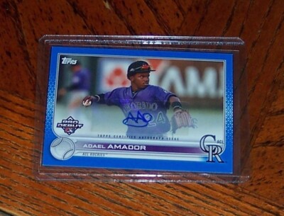 2022 Topps Pro Debut Adael Amador Blue Parallel Auto 44/150 Rockies | eBay