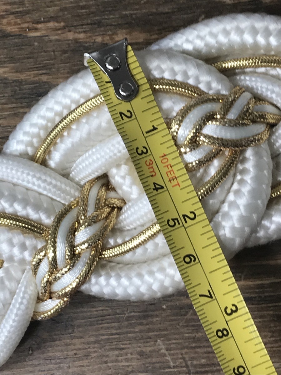 Vintage 80s Braided Rope Statement Belt Glam Gold Boho  display picture 1