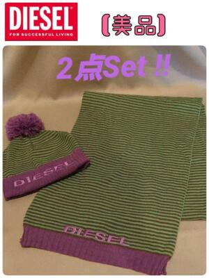 Diesel Men Knit Hat scarf Set Classic Style Logo Detail Casual