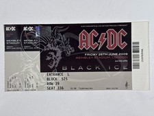 Biglietto Per Concerto AC/DC Originale Wembley Stadium 26 Giugno Circa 2009
